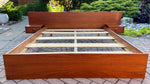 REFINISHED Queen Mid Century Modern Teak Bed w floating nightstands 1