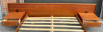 REFINISHED Mid Century Modern teak queen bed w floating nightstands & 2 dressers 10