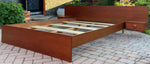 REFINISHED Queen Mid Century Modern Teak Bed w floating nightstands 5