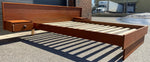 REFINISHED Mid Century Modern Teak Queen Bed w Floating Nightstands 3