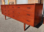 REFINISHED Danish Mid Century Modern Queen Teak Bed w Nightstands & Dresser 9 Drawers 11