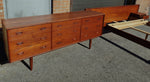 REFINISHED Danish Mid Century Modern Queen Teak Bed w Nightstands & Dresser 9 Drawers 3