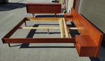 REFINISHED Danish Mid Century Modern Queen Teak Bed w Nightstands & Dresser 9 Drawers 7