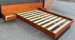 REFINISHED Mid Century Modern Teak Bed w floating nightstands Queen 1
