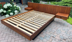 REFINISHED Mid Century Modern Rosewood Bed w floating nightstands Queen, PERFECT 4
