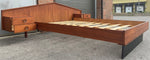 REFINISHED Mid Century Modern Teak Bed w floating nightstands Queen, PERFECT 4