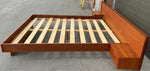 REFINISHED Mid Century Modern Teak Bed w floating nightstands Queen 4