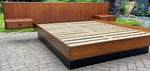 REFINISHED Mid Century Modern Rosewood Bed w floating nightstands Queen, PERFECT 5