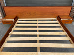 REFINISHED Mid Century Modern Teak Bed w floating nightstands Queen 5