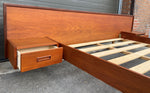 REFINISHED Mid Century Modern Teak Bed w floating nightstands Queen 7