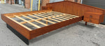 REFINISHED Mid Century Modern Teak Bed w floating nightstands Queen, PERFECT 7
