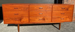 REFINISHED Danish MCM Teak dresser, highboy & Queen platform bed w floating nightstands, Perfect 5