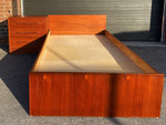 REFINISHED MCM Teak Bed Single XL w 2 Drawers & Nightstand. Matching Desk available 4