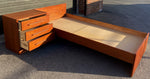 REFINISHED MCM Teak Bed Single XL w 2 Drawers & Nightstand. Matching Desk available 7