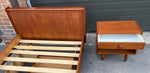 REFINISHED MCM Teak Platform Bed Single w Storage Drawer & Nightstand, Perfect 9