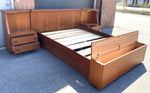 REFINISHED MCM Teak Queen Bed, Nightstands, Blanket Box & Dresser 9 Drawers 3