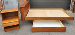 REFINISHED MCM Teak Platform Bed Single w Storage Drawer & Nightstand, Perfect 5