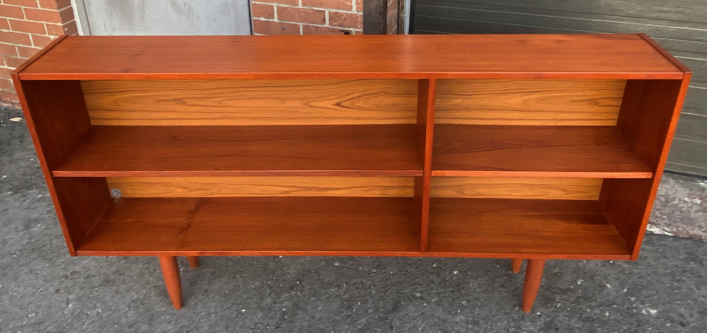 REFINISHED Mid Century Modern Teak Bookcase  65"