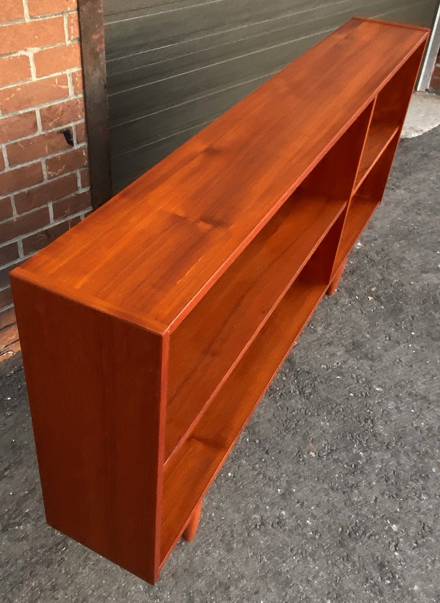 REFINISHED Mid Century Modern Teak Bookcase  65"