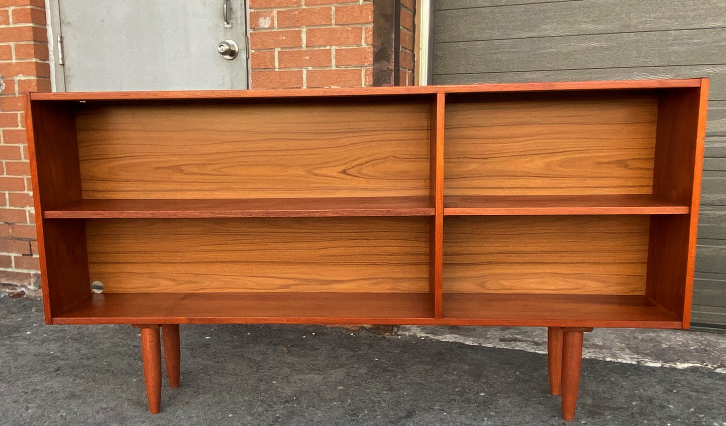 REFINISHED Mid Century Modern Teak Bookcase  65"