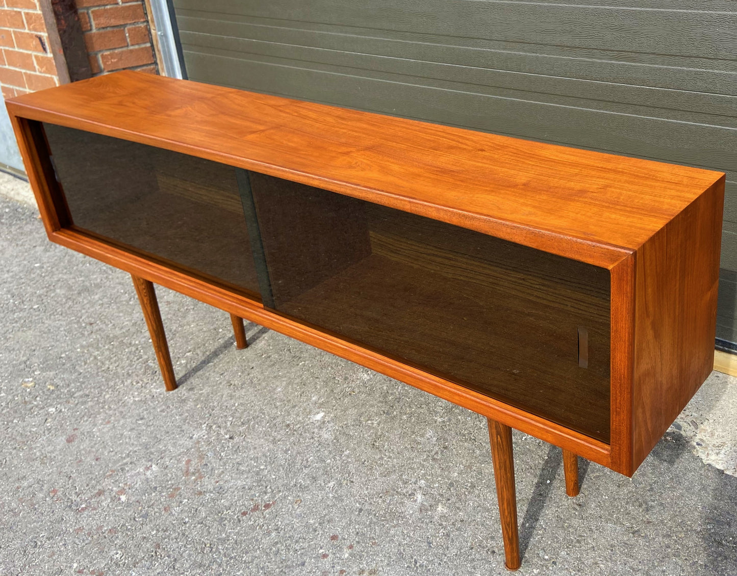 REFINISHED Mid Century Modern Teak Bookcase Display 5 ft Perfect