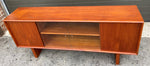 REFINISHED Mid Century Modern Teak Bookcase Display Media Console, 59.5