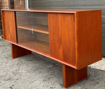 REFINISHED Mid Century Modern Teak Bookcase Display Media Console, 59.5