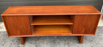 REFINISHED Mid Century Modern Teak Bookcase Display Media Console, 59.5