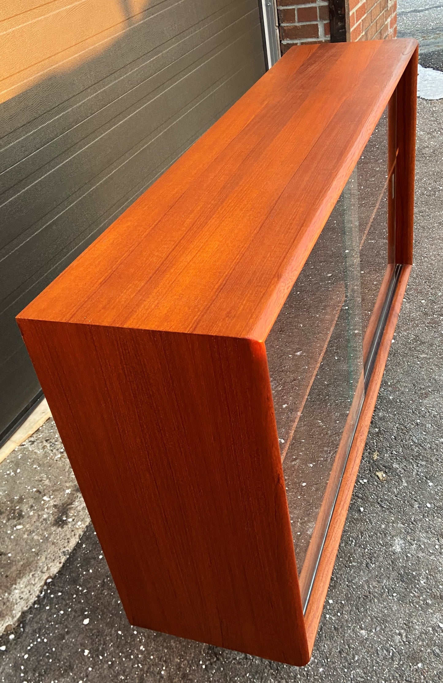 REFINISHED Danish Mid Century Modern Teak Bookcase Console, Perfect