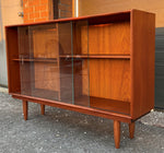 REFINISHED Danish Mid Century Modern Teak Bookcase Console, Perfect 8