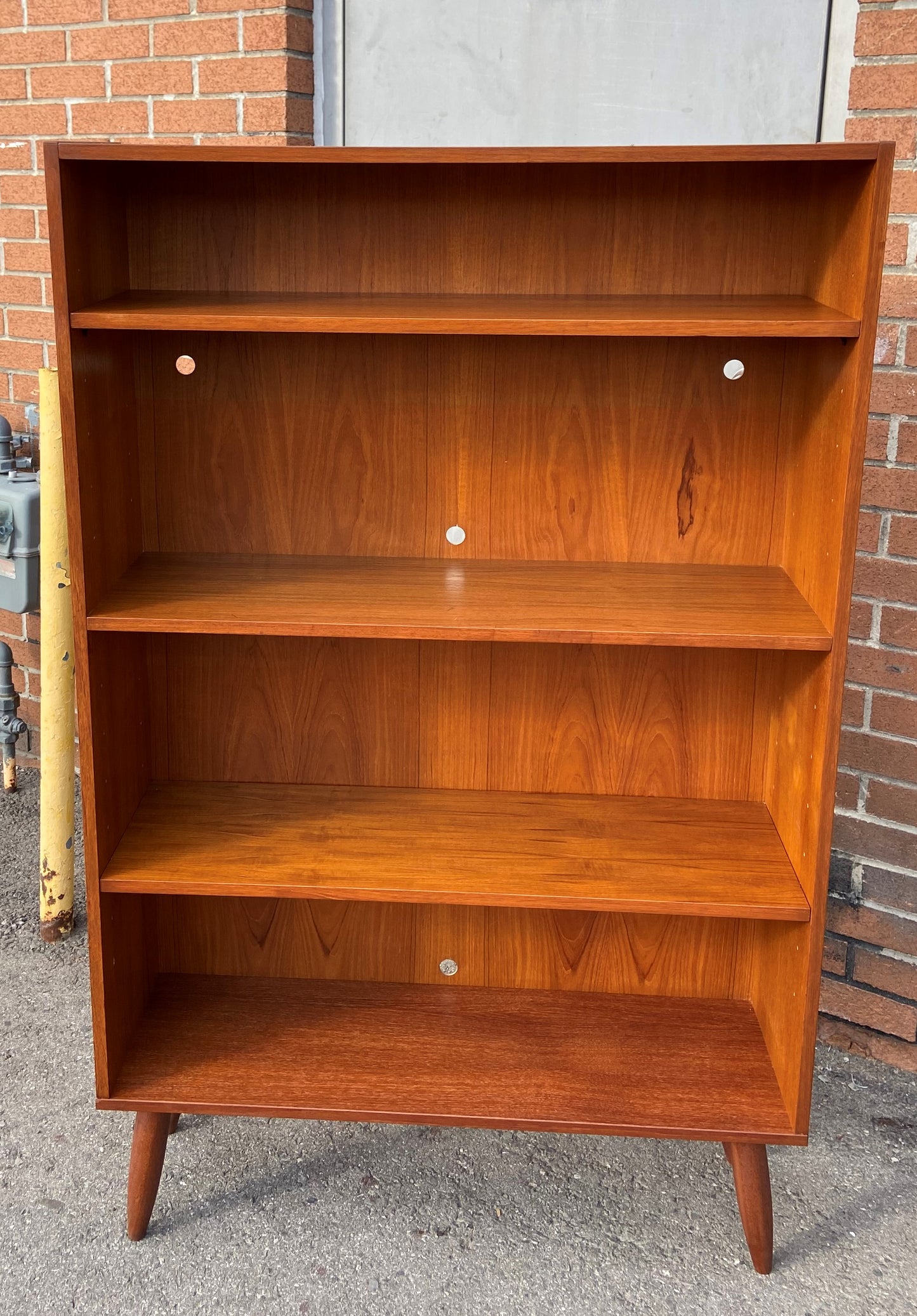 REFINISHED Mid Century Modern Teak Bookcase