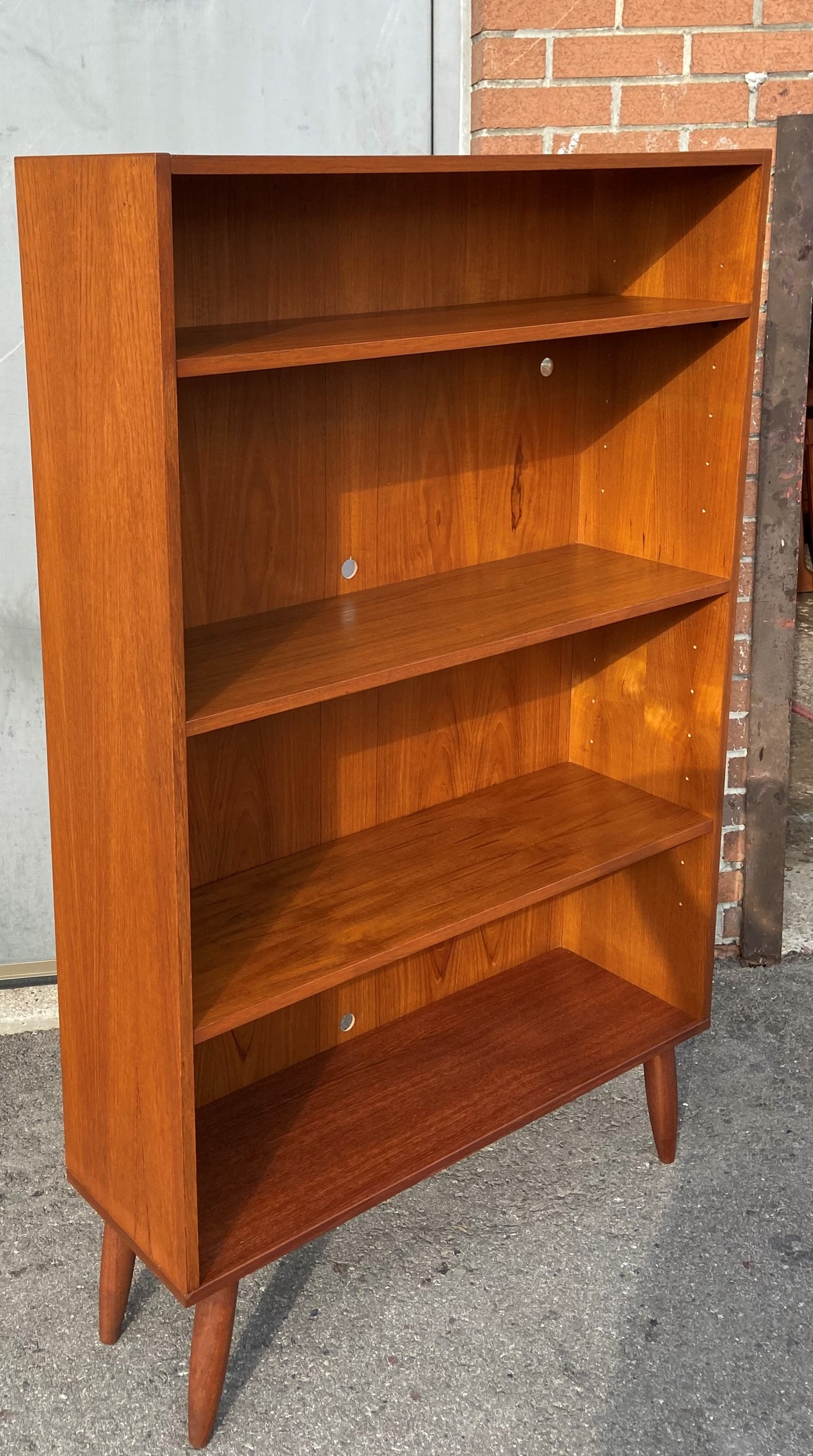 REFINISHED Mid Century Modern Teak Bookcase