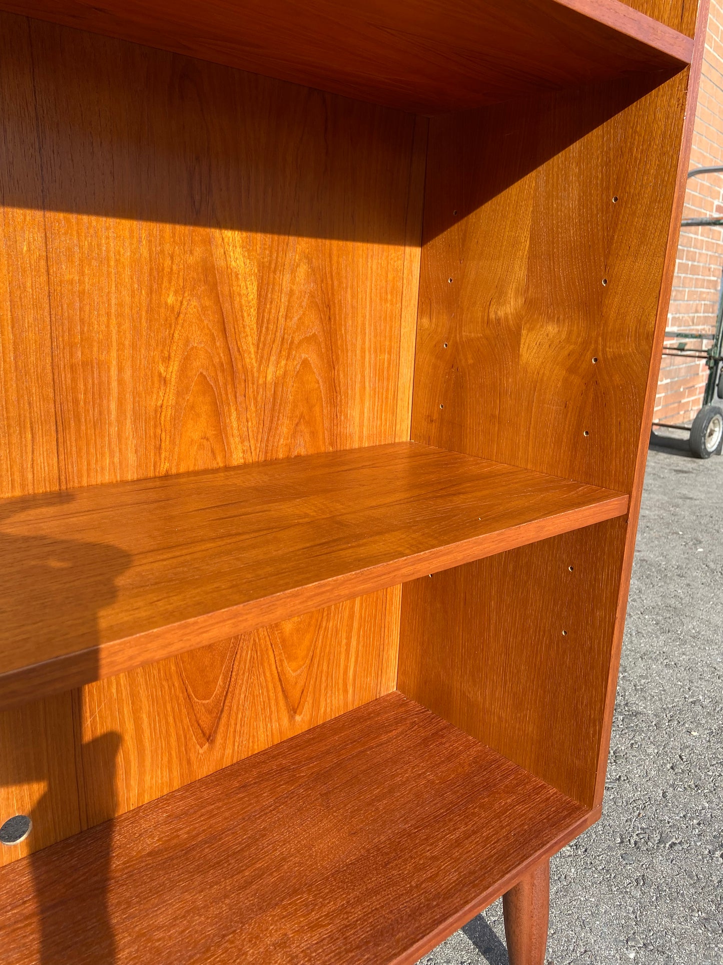 REFINISHED Mid Century Modern Teak Bookcase