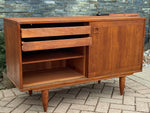 REFINISHED Swedish MCM Teak Sideboard with Finished Back, Compact 47