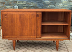 REFINISHED Swedish MCM Teak Sideboard with Finished Back, Compact 47