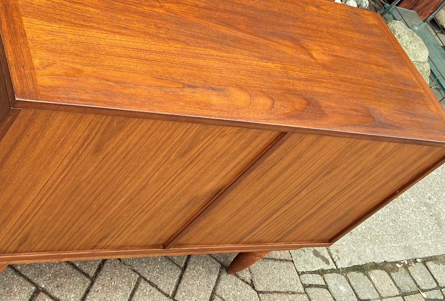 REFINISHED Swedish MCM Teak Sideboard with Finished Back, Compact 47", Perfect