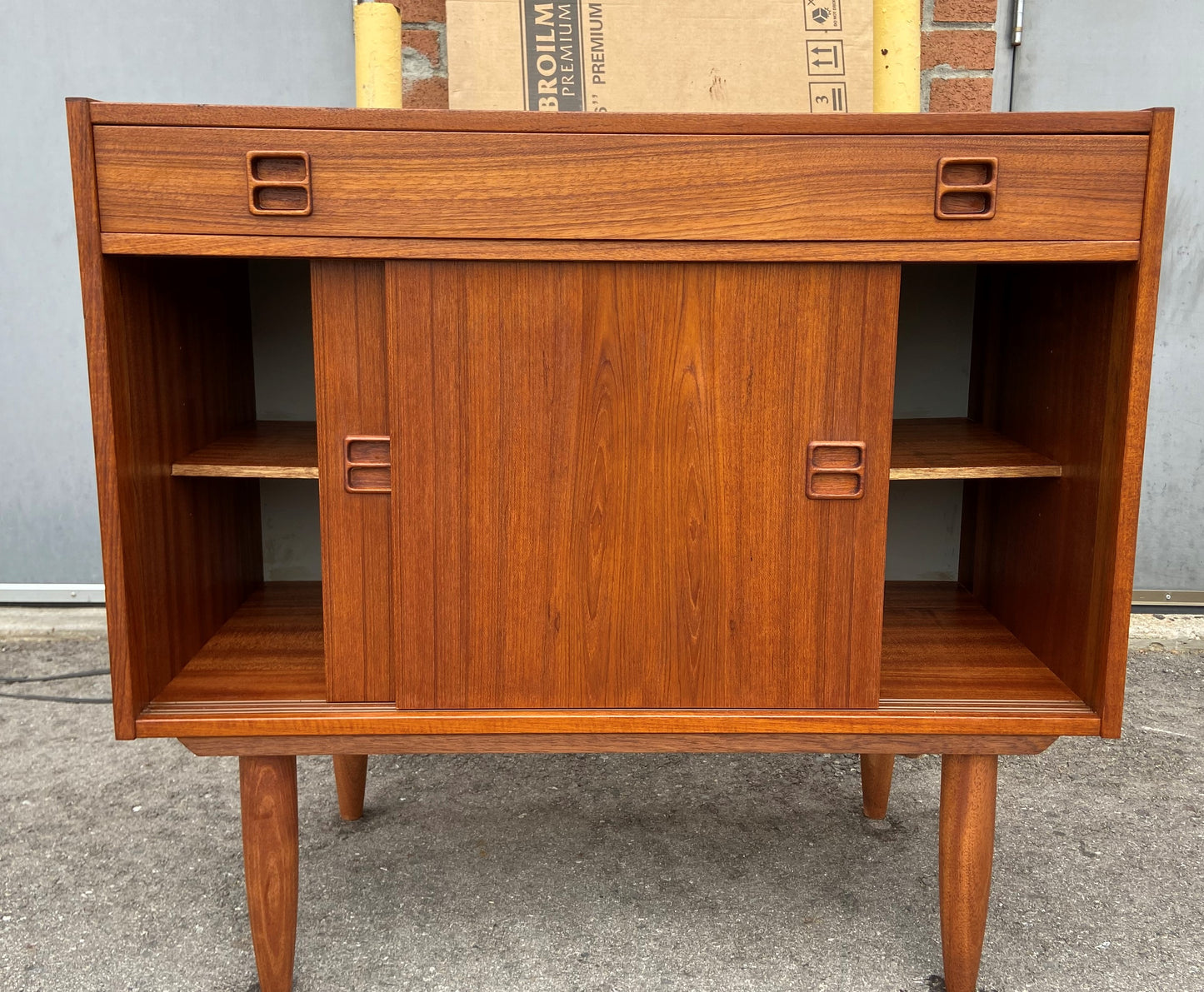 REFINISHED Mid Century Modern Teak Buffet 34.75"