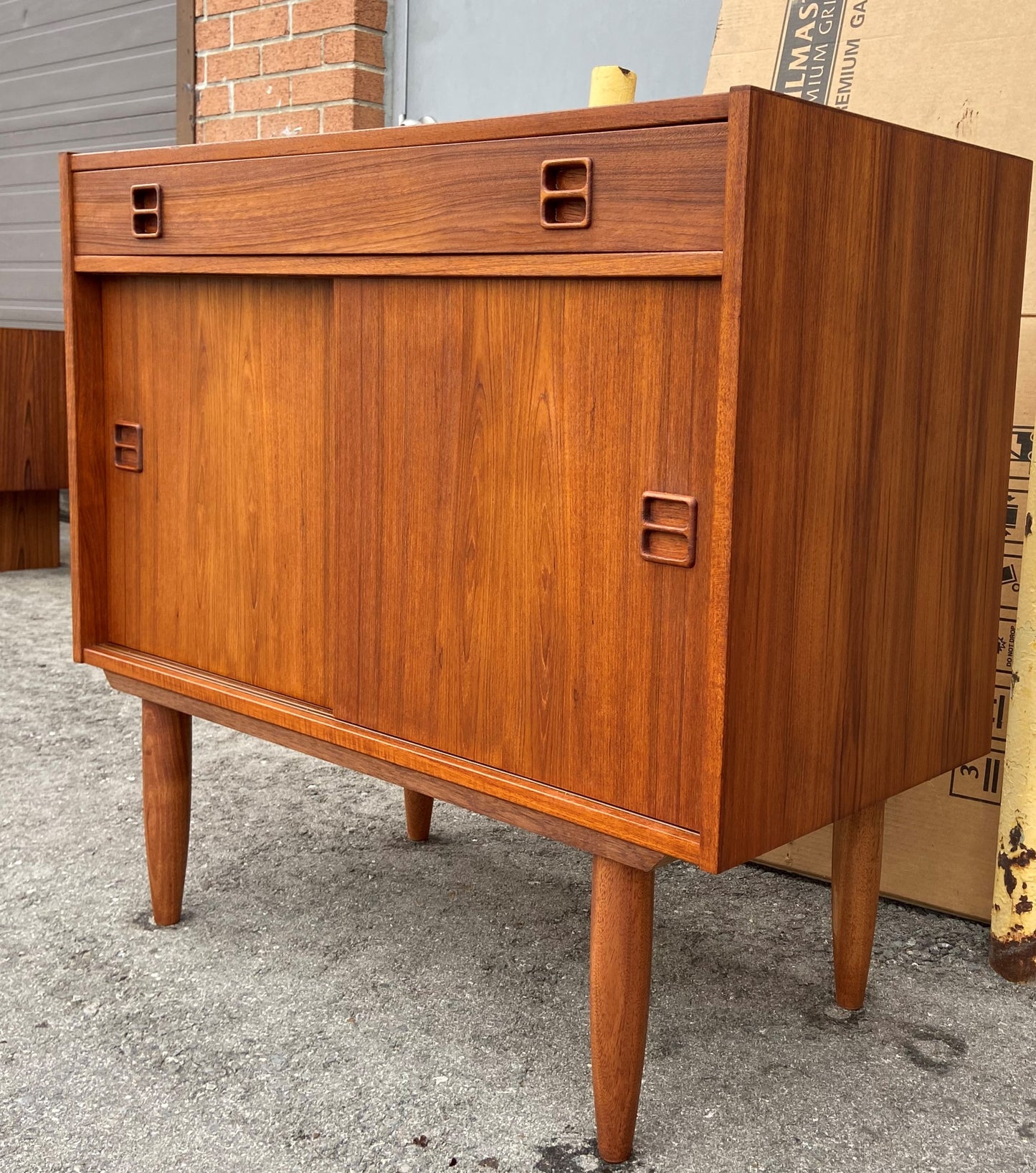 REFINISHED Mid Century Modern Teak Buffet 34.75"