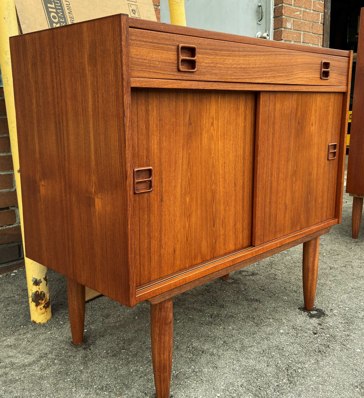 REFINISHED Mid Century Modern Teak Buffet 34.75