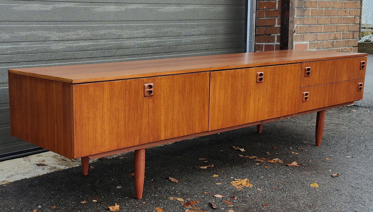 REFINISHED Danish Mid Century Modern Teak Console 94