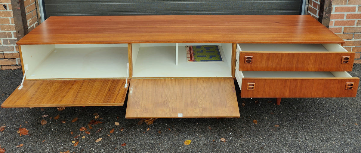REFINISHED Danish Mid Century Modern Teak Console 94