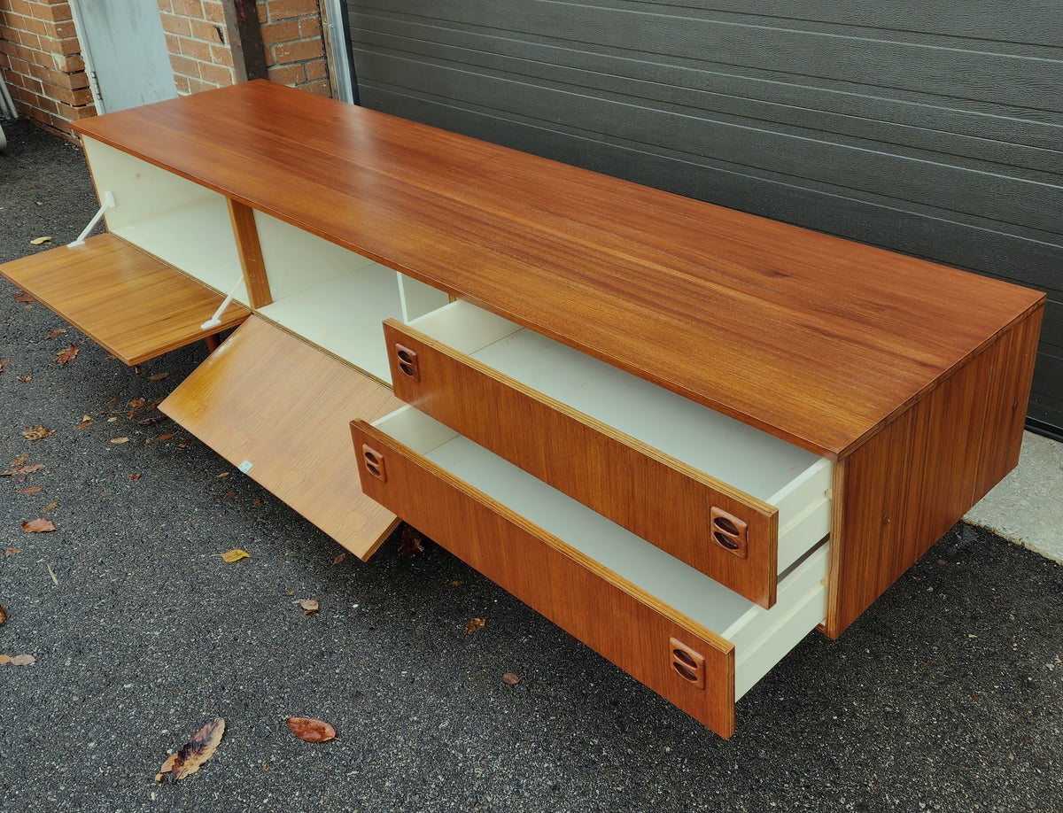 REFINISHED Danish Mid Century Modern Teak Console 94