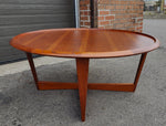 REFINISHED Mid Century Modern Round Coffee Table w Raised Edge D41