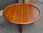 REFINISHED Mid Century Modern Round Coffee Table w Raised Edge D41