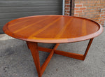 REFINISHED Mid Century Modern Round Coffee Table w Raised Edge D41