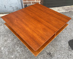 REFINISHED Mid Century Modern Teak Coffee Table Square 2 Tier, Perfect 1