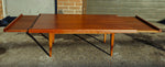 REFINISHED Danish Mid Century Modern Teak Coffee Table w Extensions 14