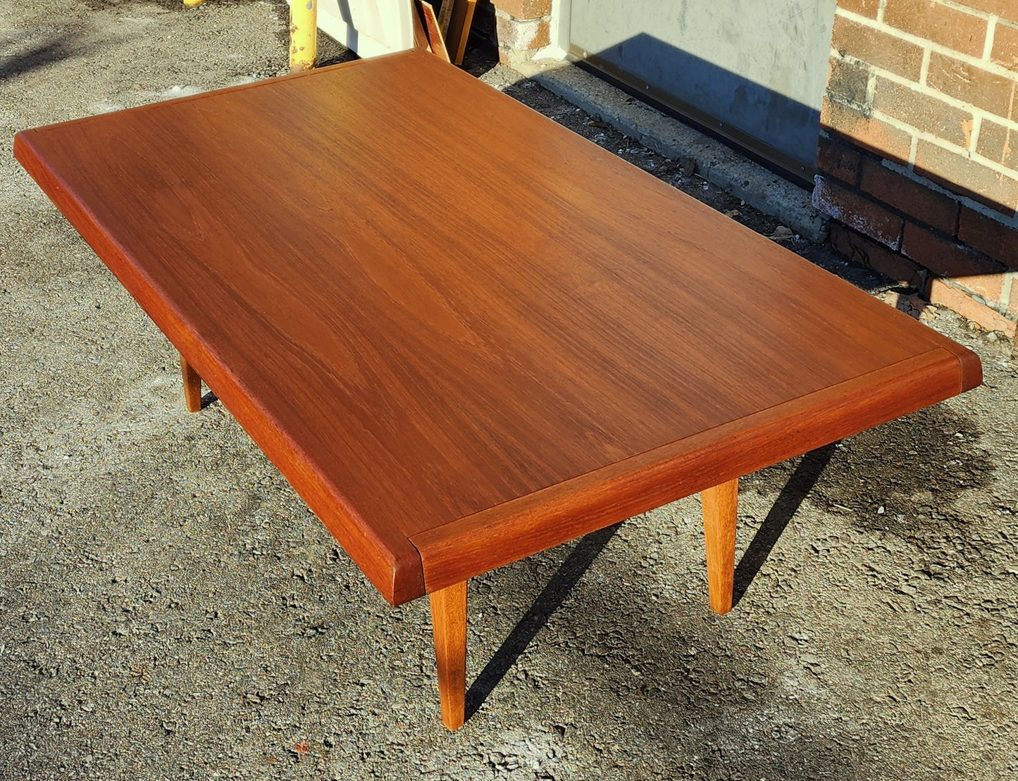 REFINISHED Danish Mid Century Modern Teak Coffee Table w Extensions