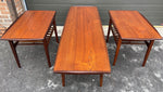 2 REFINISHED Mid Century Modern Teak End Tables w Shelves, Perfect 8