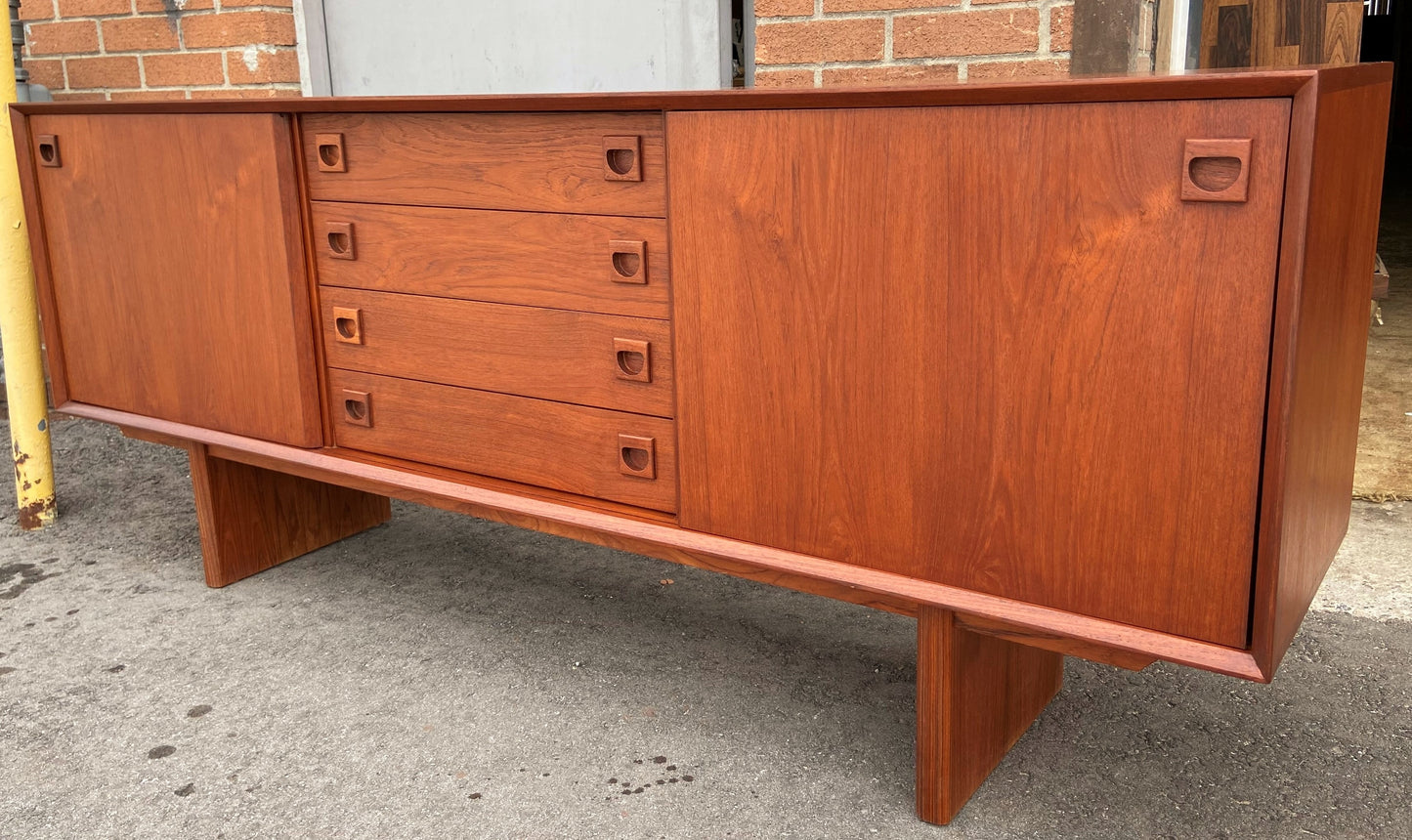 REFINISHED Mid Century Modern Teak Sideboard Credenza 6ft narrow, perfect